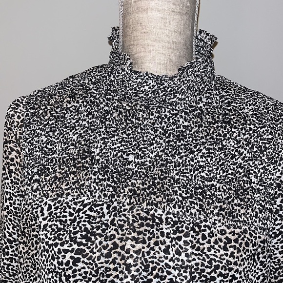 Leopard Print Long Sleeve Babydoll Dress size Medium - Picture 5 of 9
